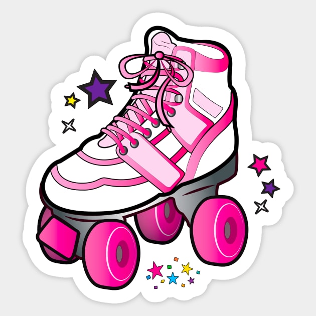 Roller Skate in Pink Sticker by PenguinCornerStore